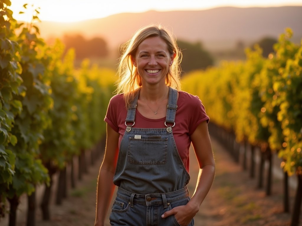 Katie Jackson walking in a vineyard at Jackson Family Wines