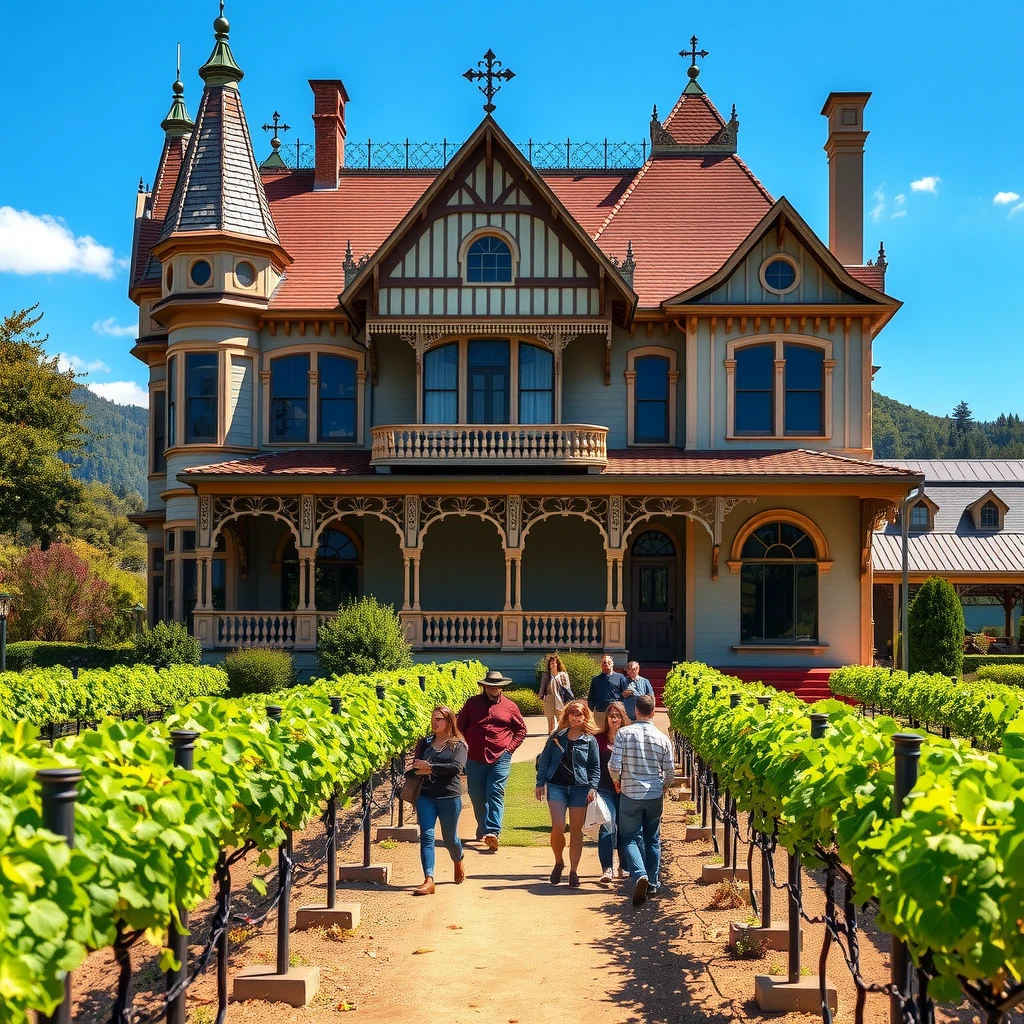 Historic Beringer Winery building in Napa Valley