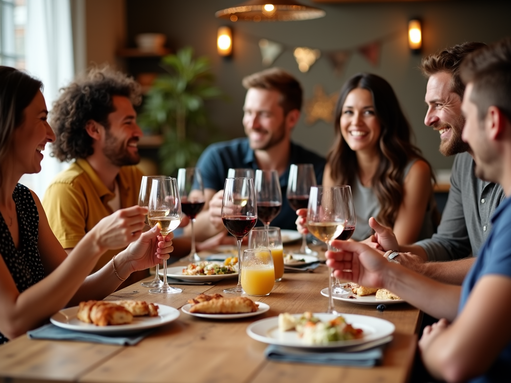 Friends enjoying Jackson Family Wines with a meal