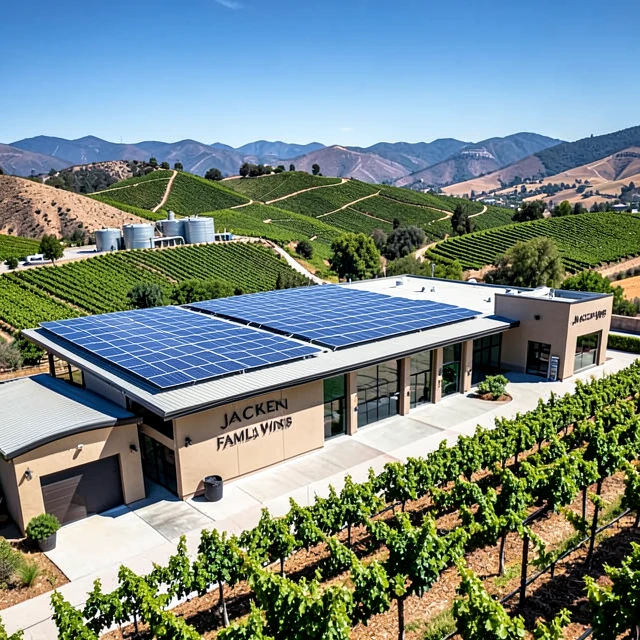Jackson Family Wines estate showcasing solar power and sustainable infrastructure