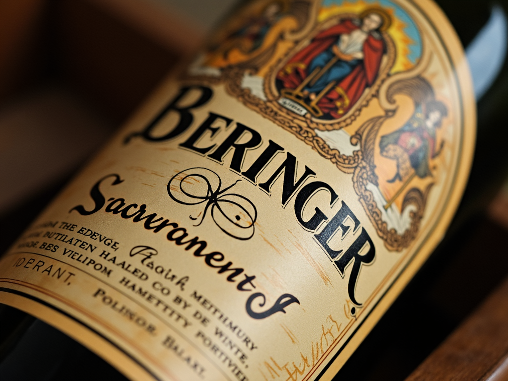 Beringer sacramental wine label from Prohibition era