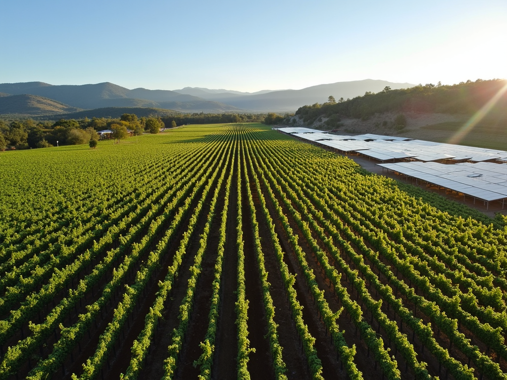 Jackson Family Wines vineyard with sustainable solar panels