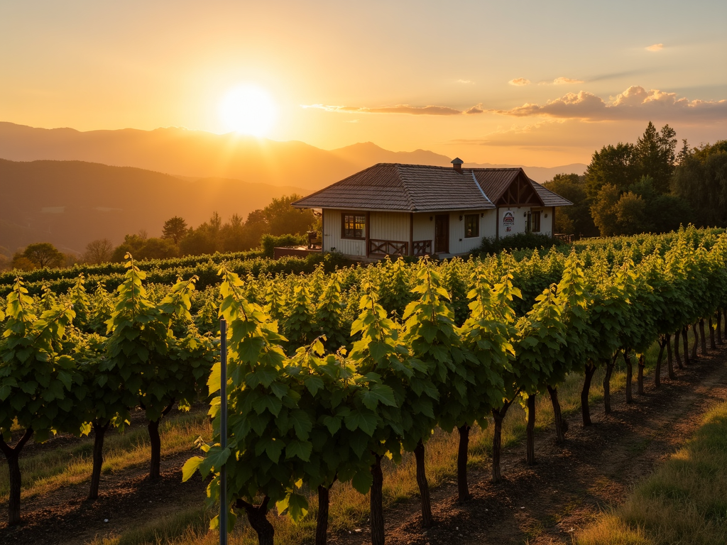 A picturesque vineyard showcasing the charm of small wine brands.