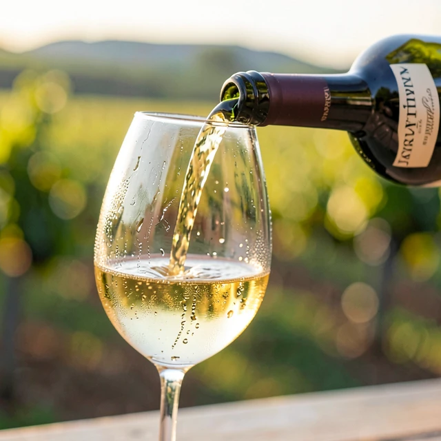 Glass of crisp white wine from Jackson Family Wines