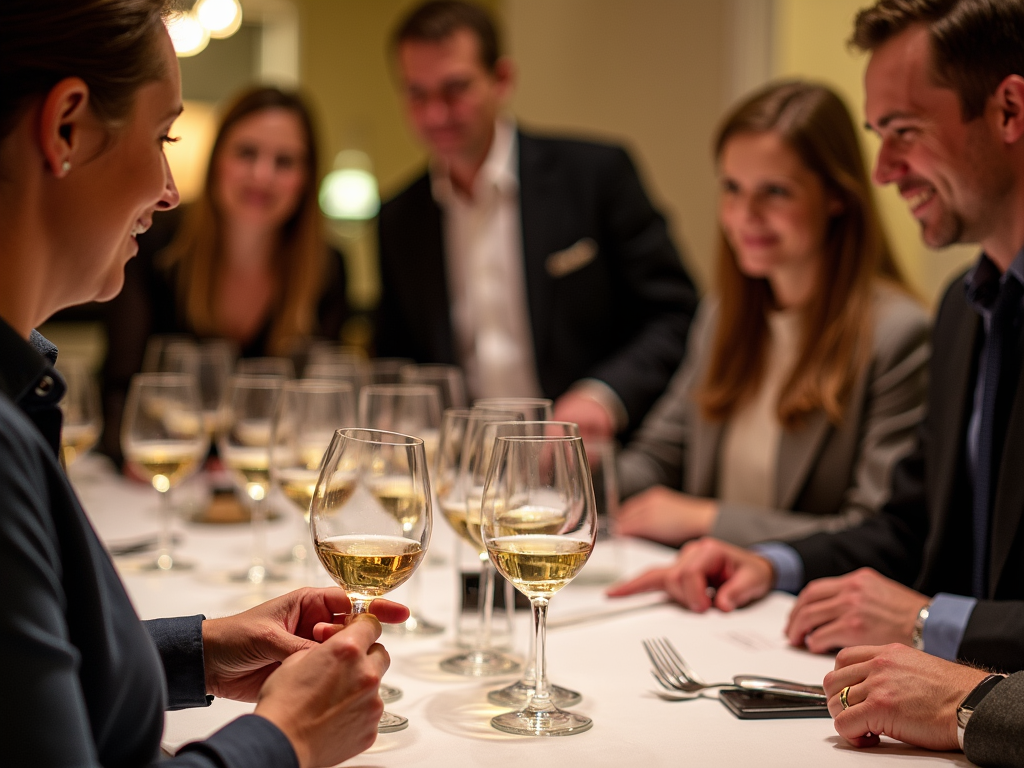 Wine tasting event with white wines