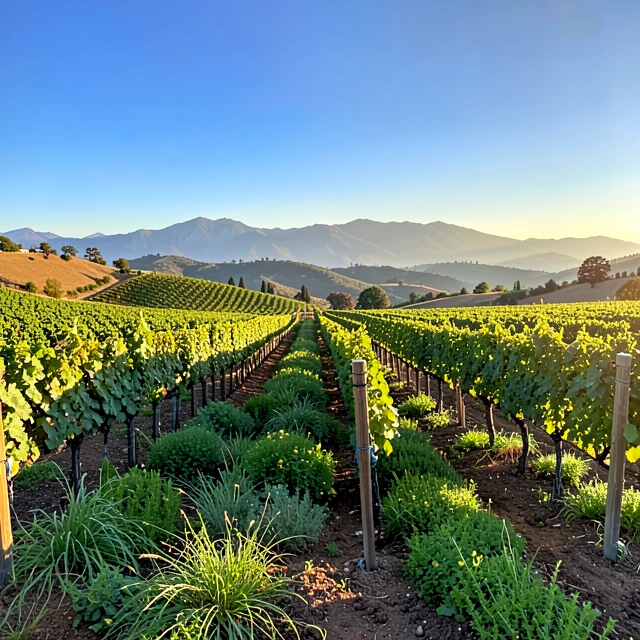 Jackson Family Wines sustainable vineyard with regenerative cover crops and healthy grapevines