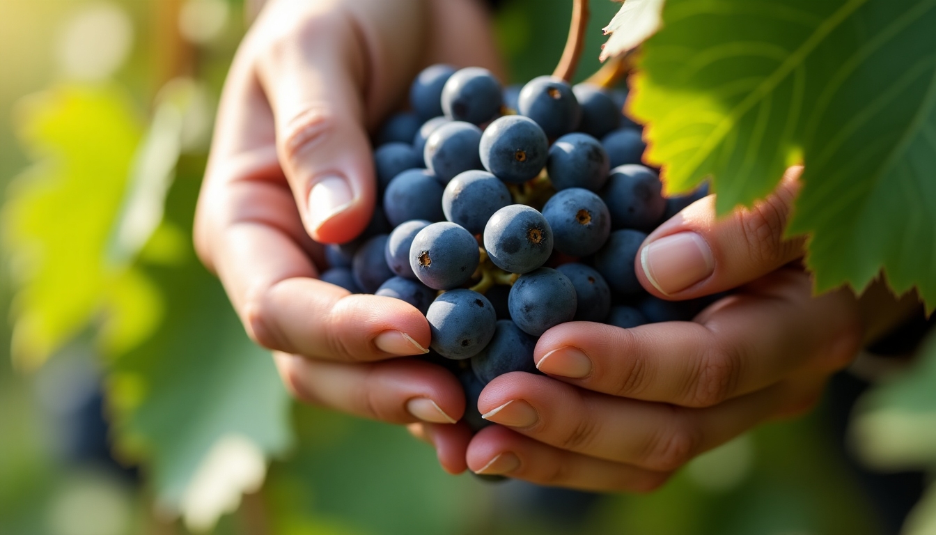 Hand-picking grapes at Beringer.