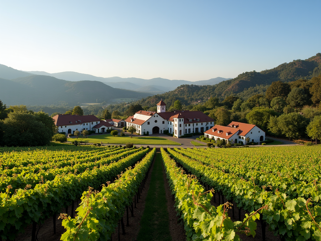 The Beringer winery in Napa Valley, showcasing the picturesque vineyards