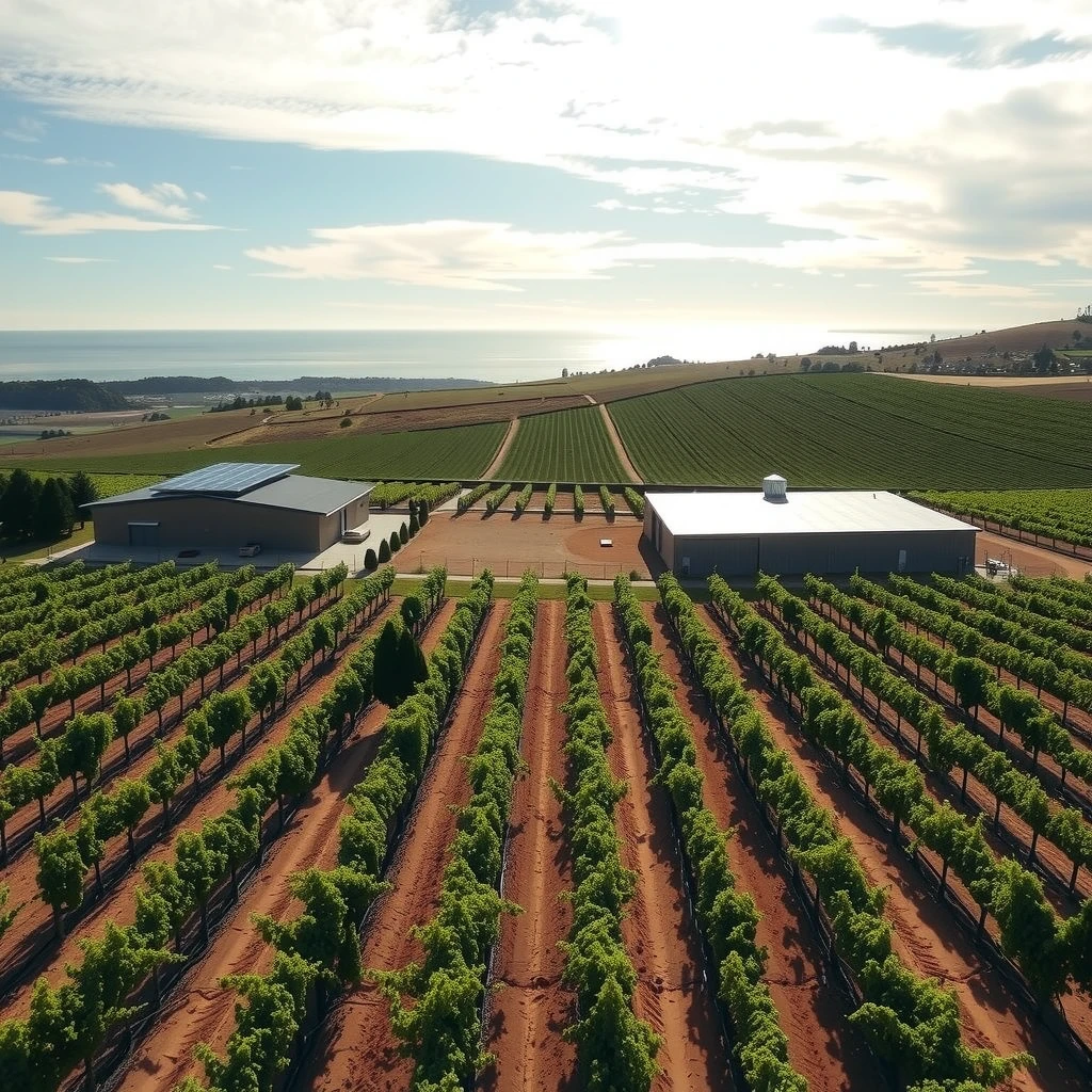 Sustainable farming practices at Jackson Family Wines vineyard with solar panels and regenerative techniques