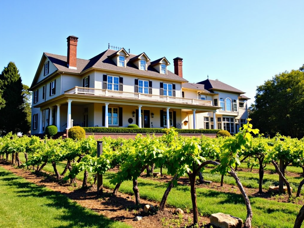 The iconic Rhine House at Beringer Vineyards.