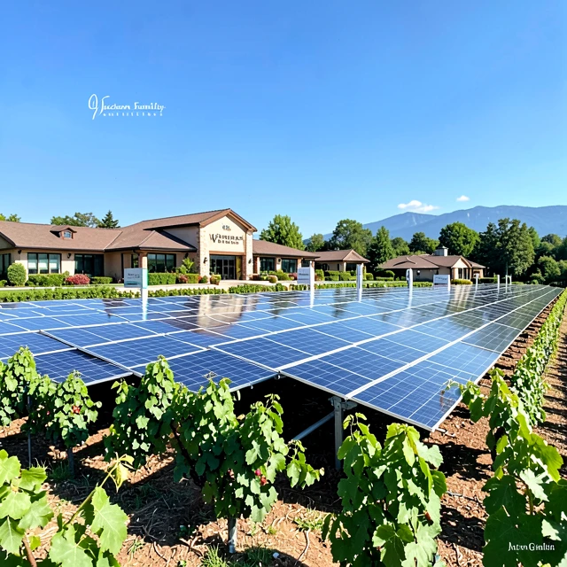 Solar arrays at Jackson Family Wines estate vineyard
