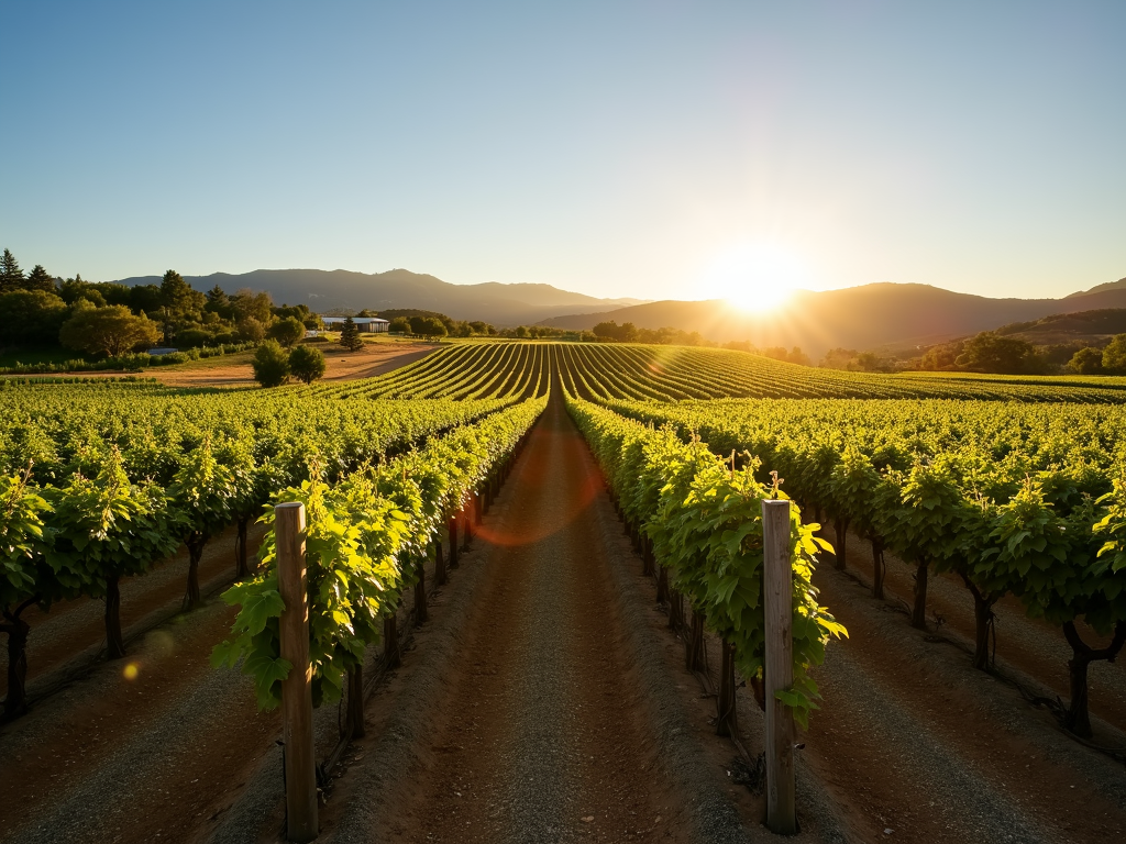 Jackson Family Wines vineyard in Sonoma at sunset