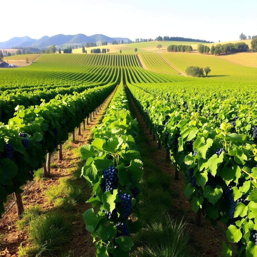 A vineyard in California using sustainable practices.