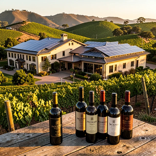 Jackson Family Wines sustainable estate with solar panels and vineyards