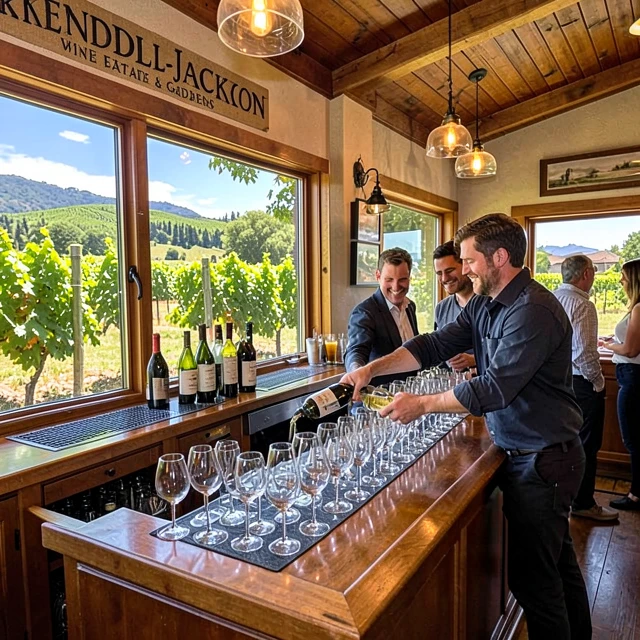 Inside the welcoming tasting room at Kendall-Jackson Wine Estate & Gardens