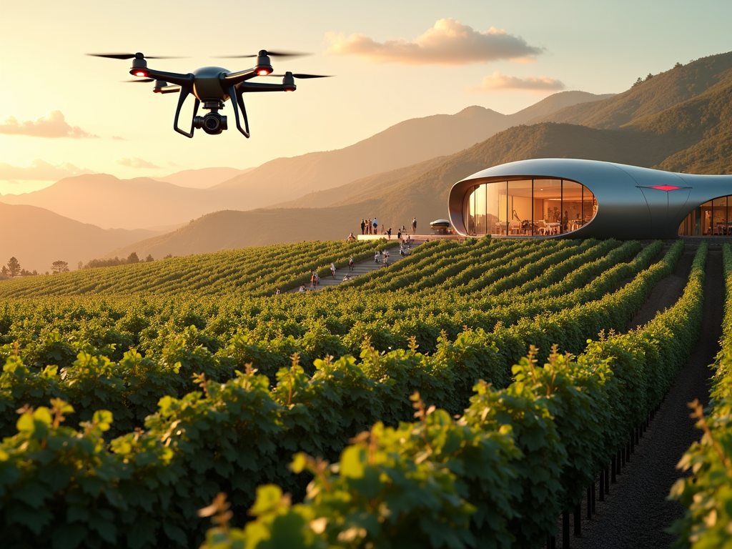 Futuristic winery with advanced technology
