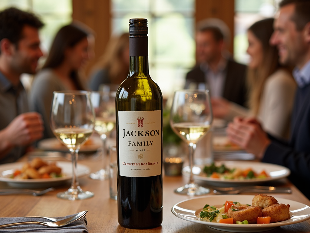 Jackson Family Wines bottle at a dinner party