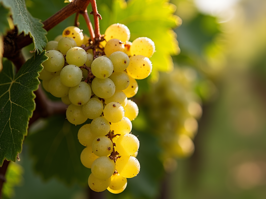 Ripe Chardonnay grapes at Riverbend Vineyard.
