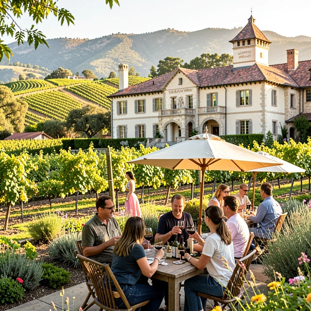 Wine tasting experience at Jackson Family Wines estate with gardens