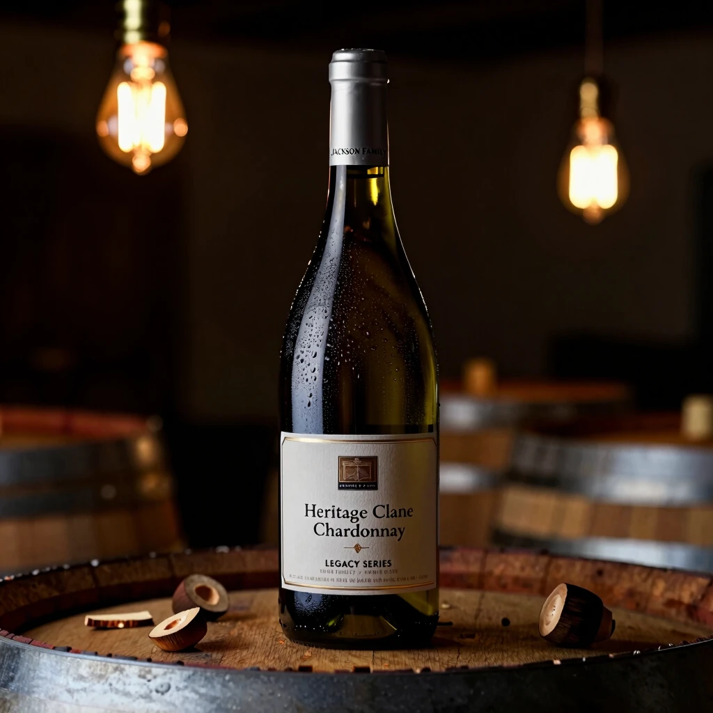 Legacy Heritage Clone Chardonnay bottle in a wine cellar