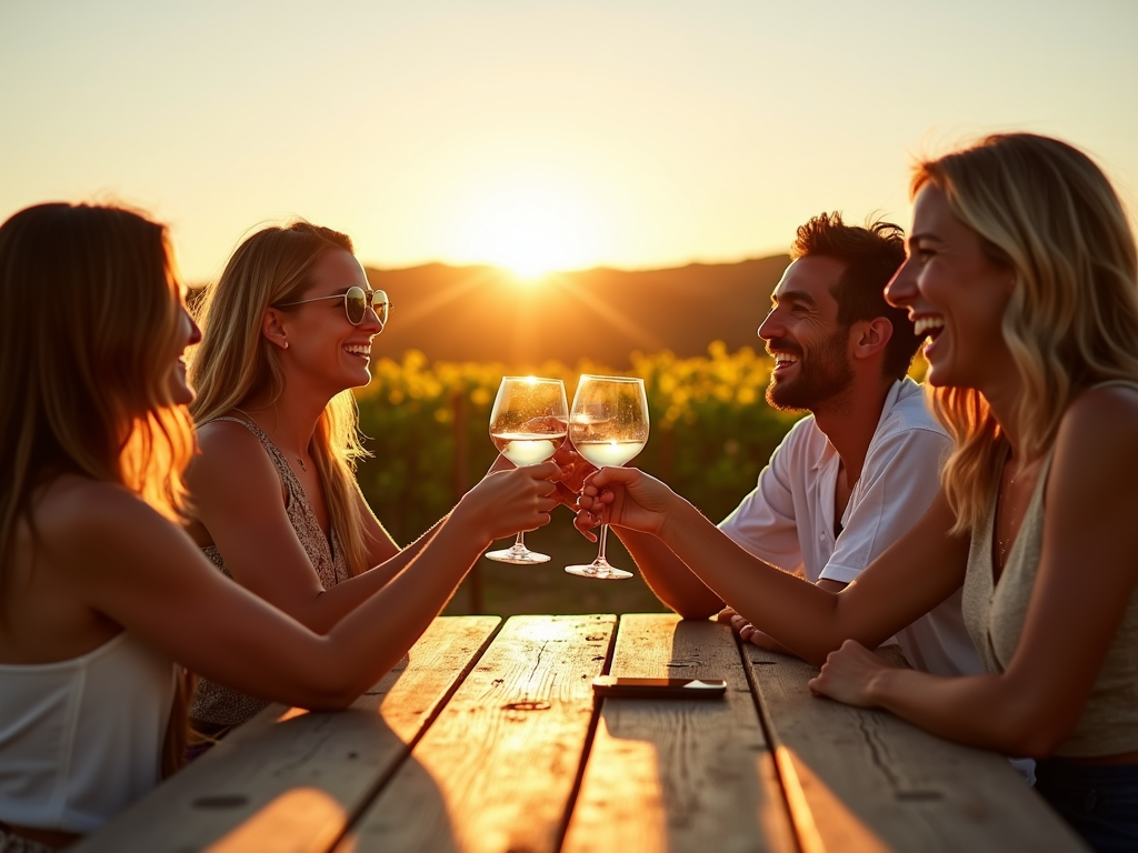 Friends enjoying wine tasting in Sonoma County