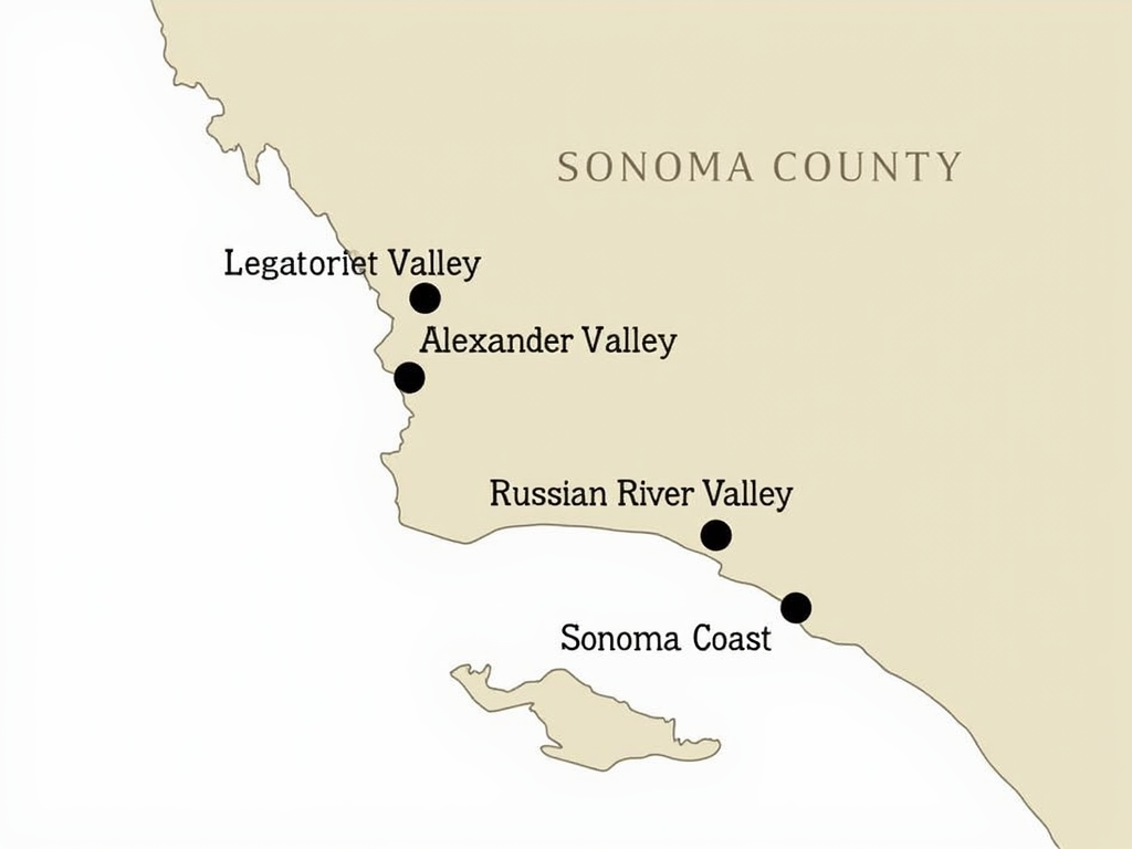 Map of Jackson Family Wines vineyards in Sonoma County