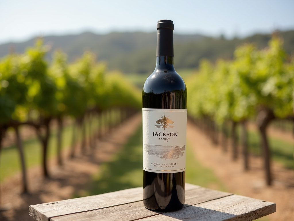 Jackson Family Wines bottle with vineyard background