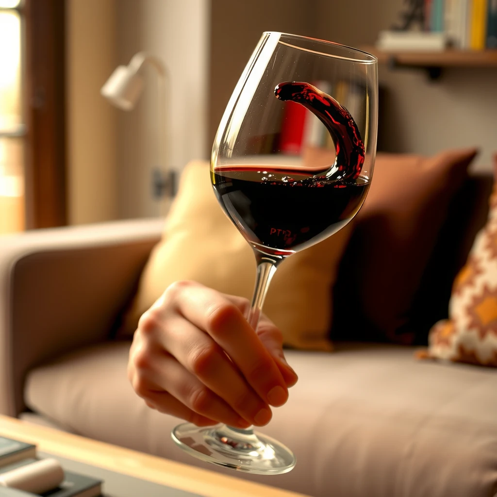Demonstration of wine tasting basics with swirling and observing