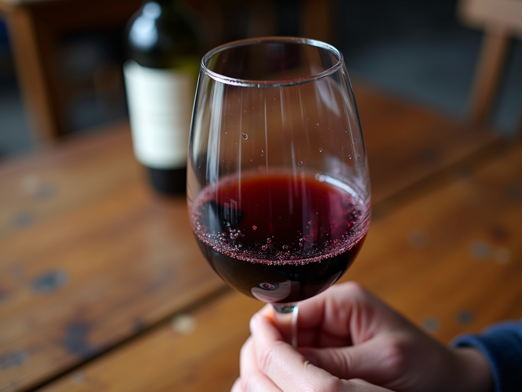 Swirling wine in a glass
