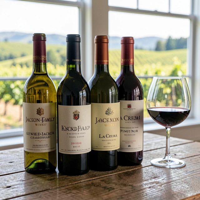 Selection of Jackson Family Wines brands ready for tasting