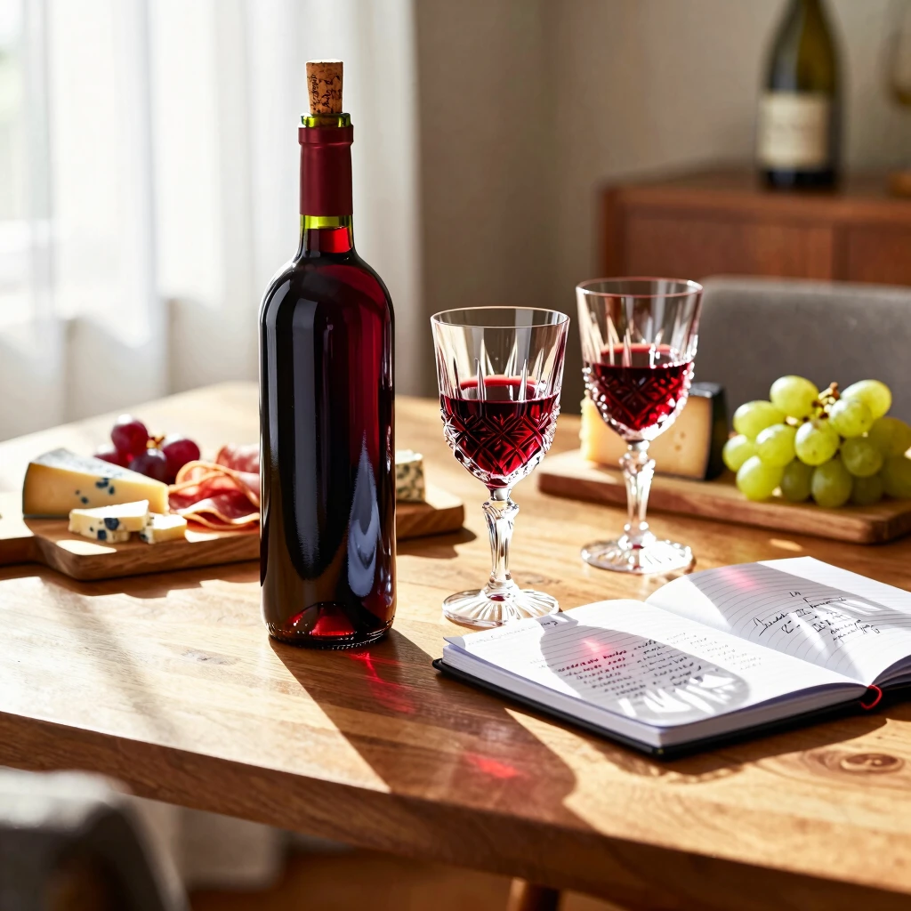 Elegant wine tasting setup on a dining table