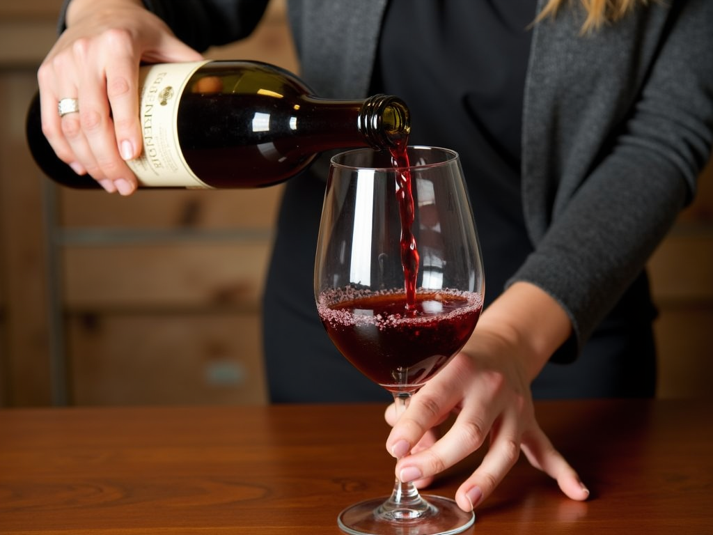 Pouring Beringer Wine into a Glass