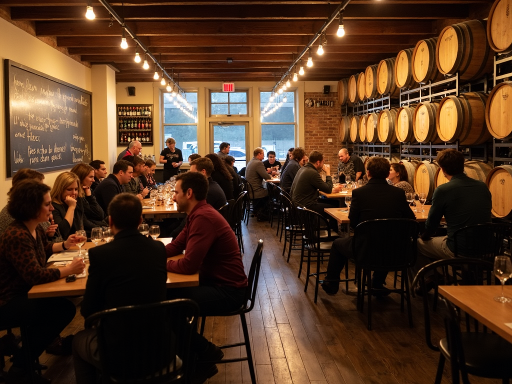 Wine tasting event in a cozy tasting room