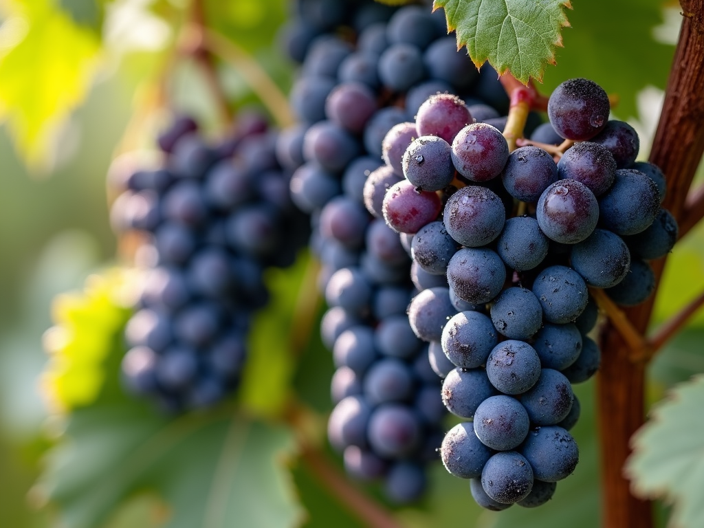 Ripe grapes on the vine