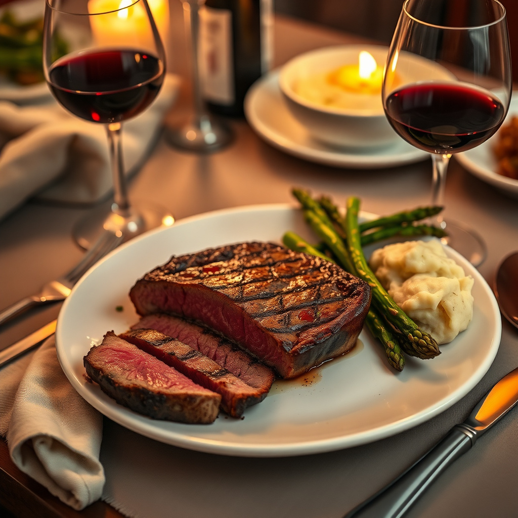Ribeye steak paired with California Cabernet Sauvignon