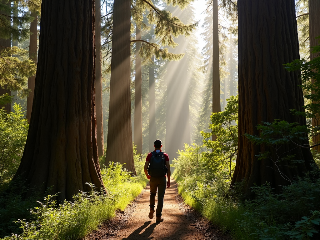 Hiking in Armstrong Redwoods near Russian River Valley