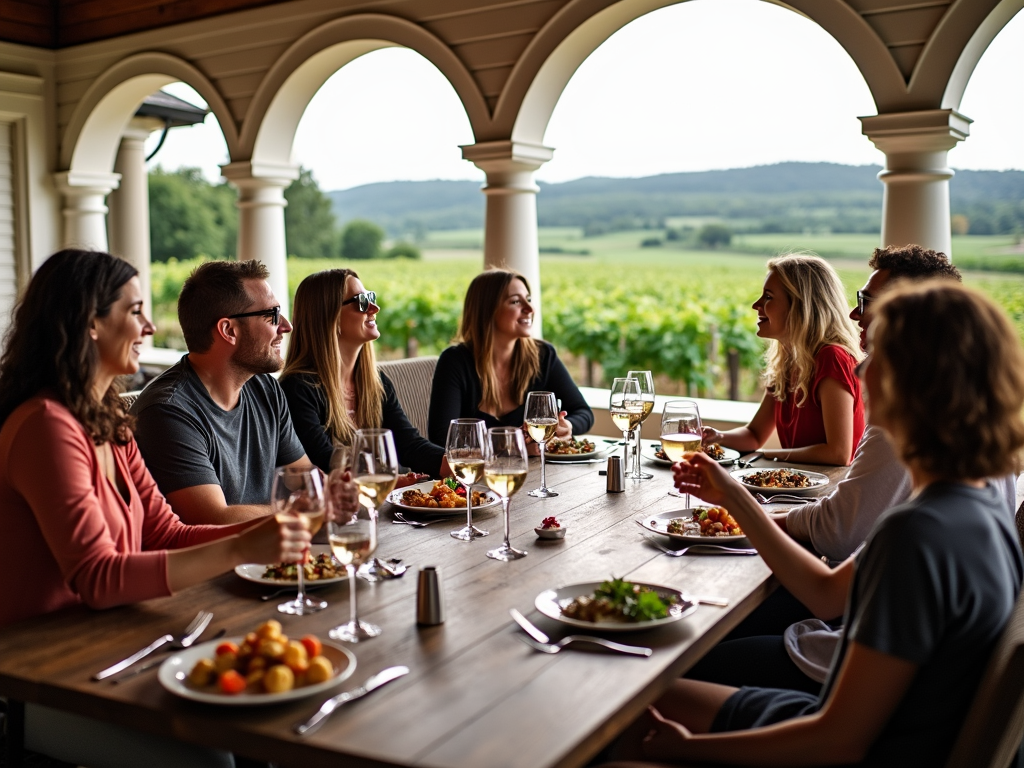 Wine tasting on the veranda at Beringer Vineyards
