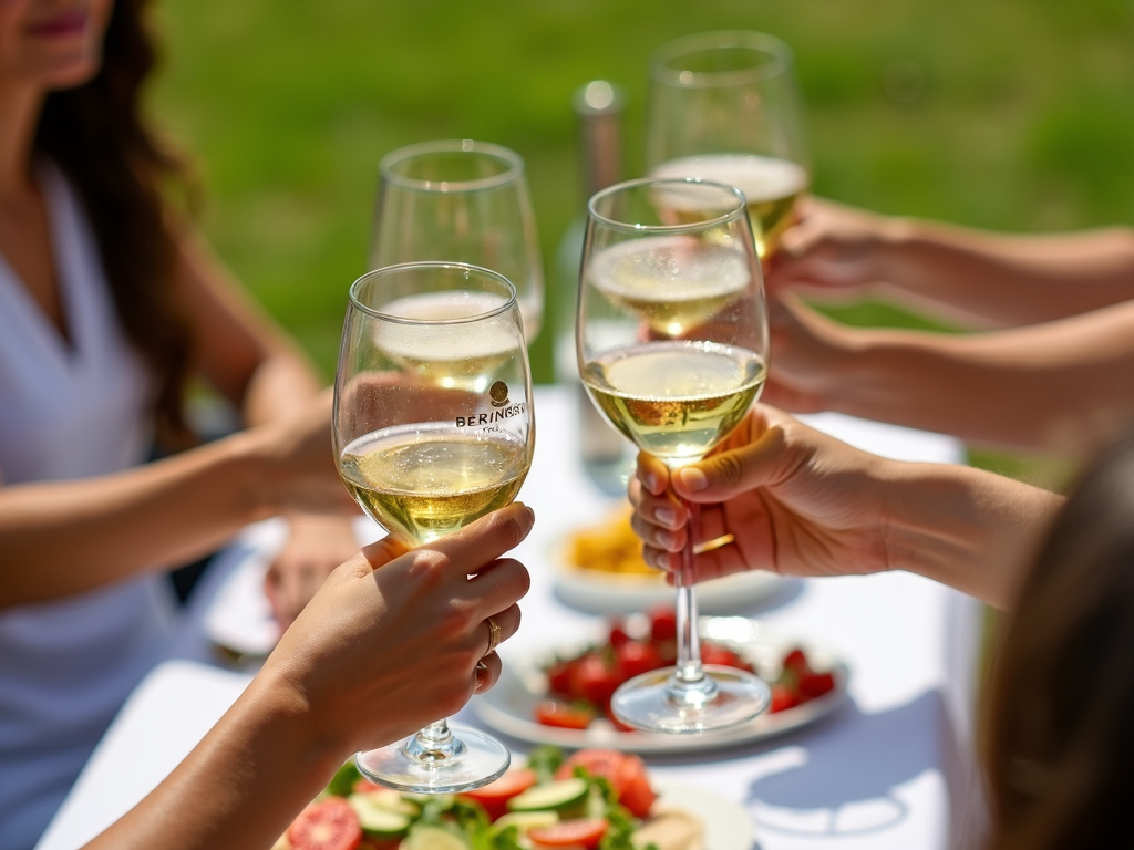 Friends toasting with Beringer wine