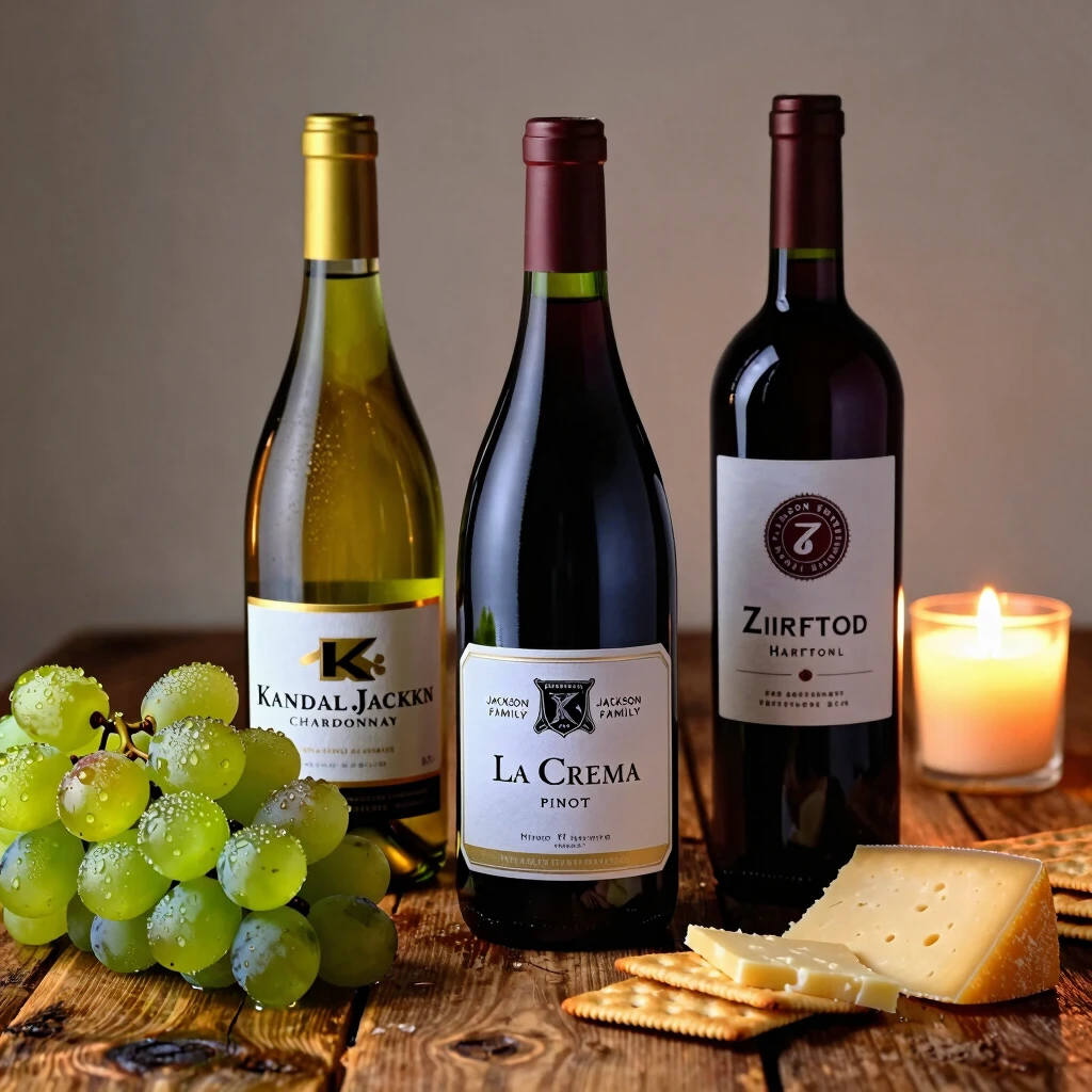 Assortment of Jackson Family Wines bottles with tasting accompaniments