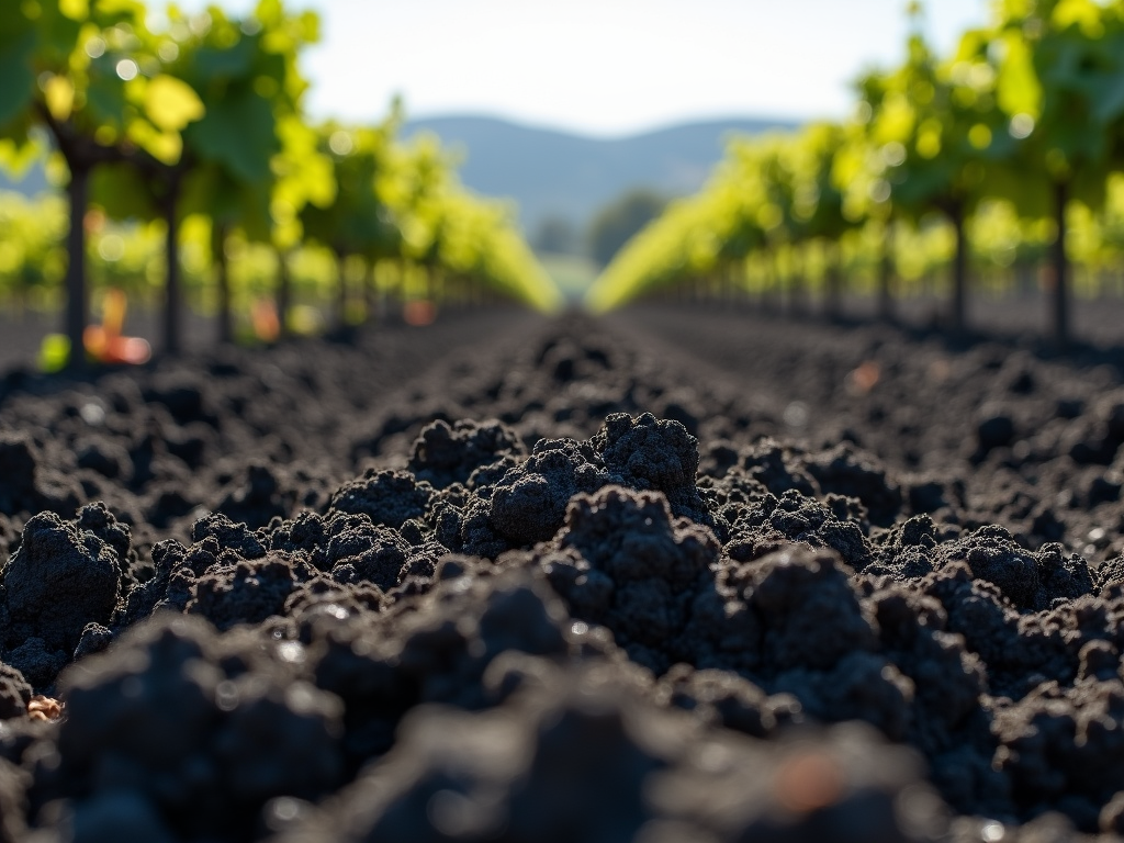 Napa Valley vineyard with volcanic soil