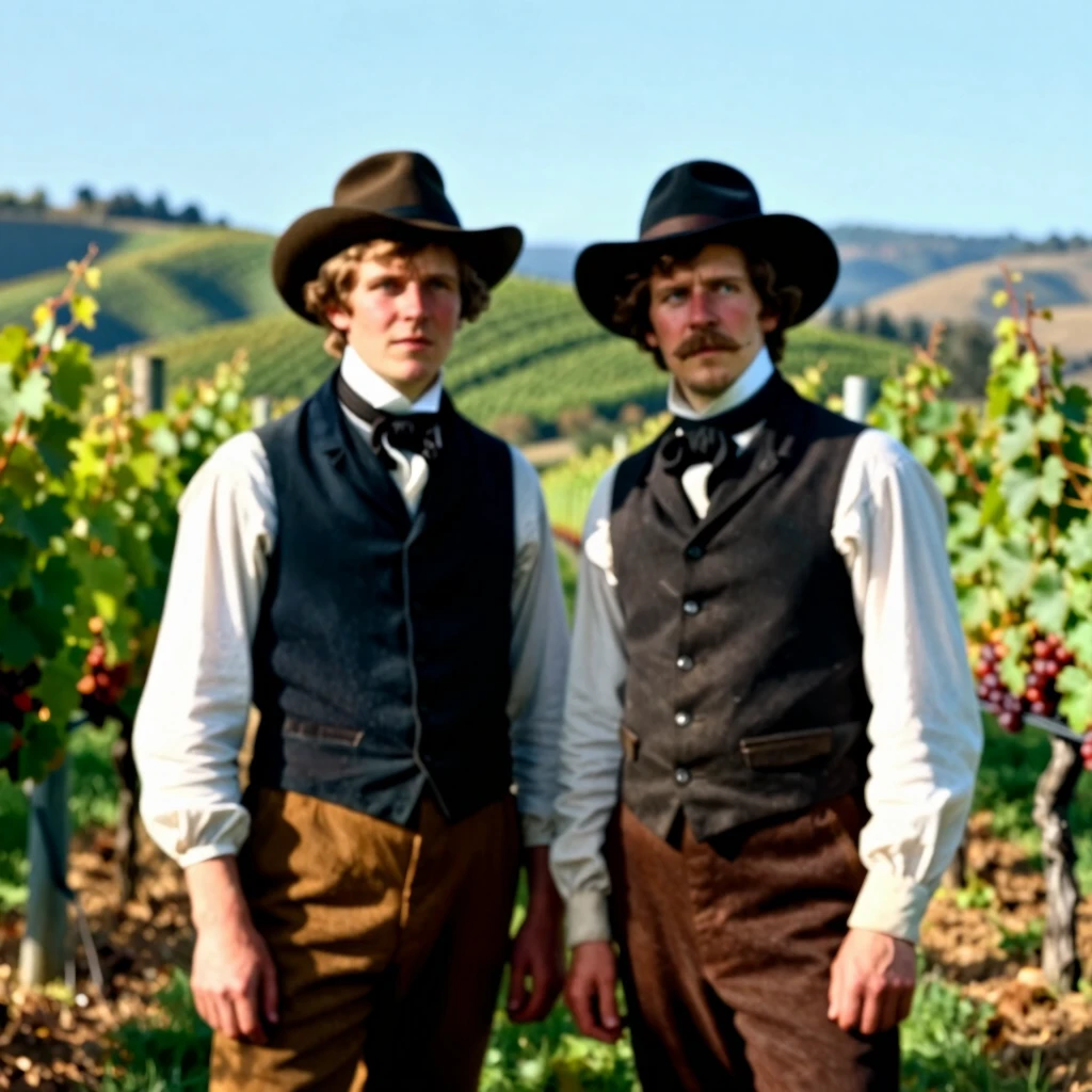 Jacob and Frederick Beringer founding Beringer Vineyards in Napa Valley, 1876