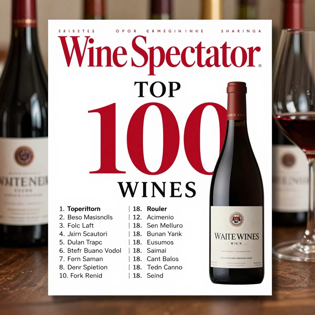 Wine Spectator magazine cover featuring Top 100 Wines list