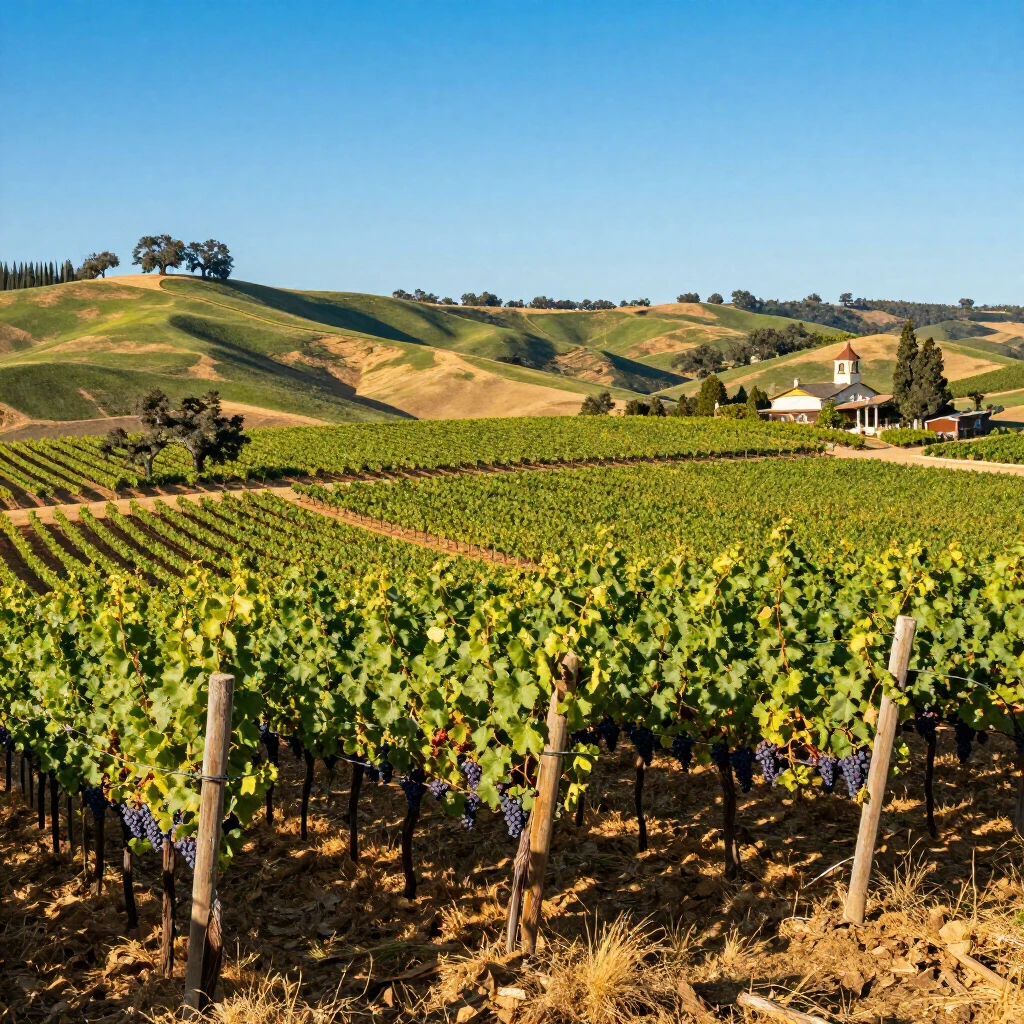 Scenic view of Napa Valley vineyards in California