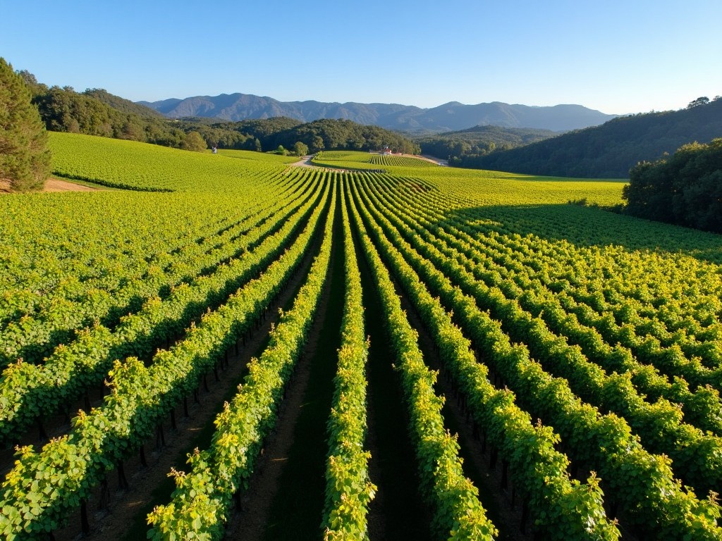 A scenic view of Beringer's lush vineyards in Napa Valley