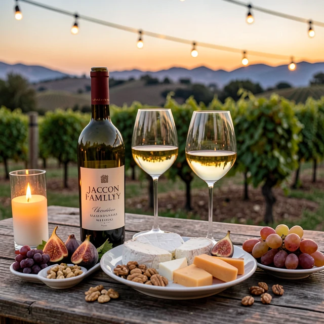 Perfect wine and cheese pairing with Jackson Family Wines in a vineyard setting