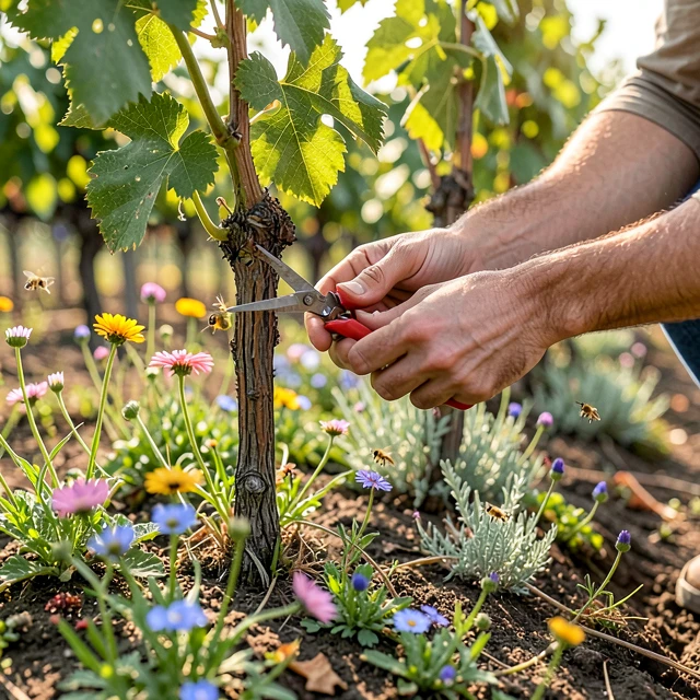 Hands-on organic viticulture at Jackson Family Wines estates, highlighting biodiversity