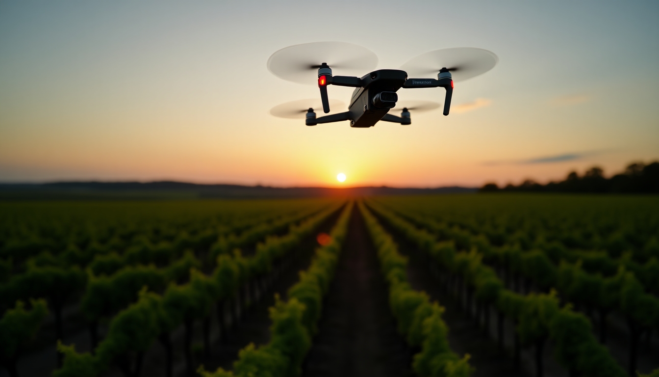 Drone monitoring vineyard health