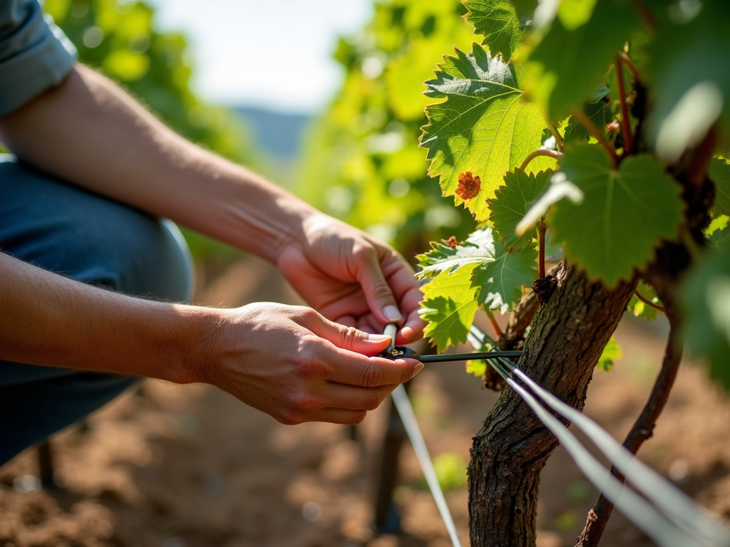 Winemaker practicing organic farming