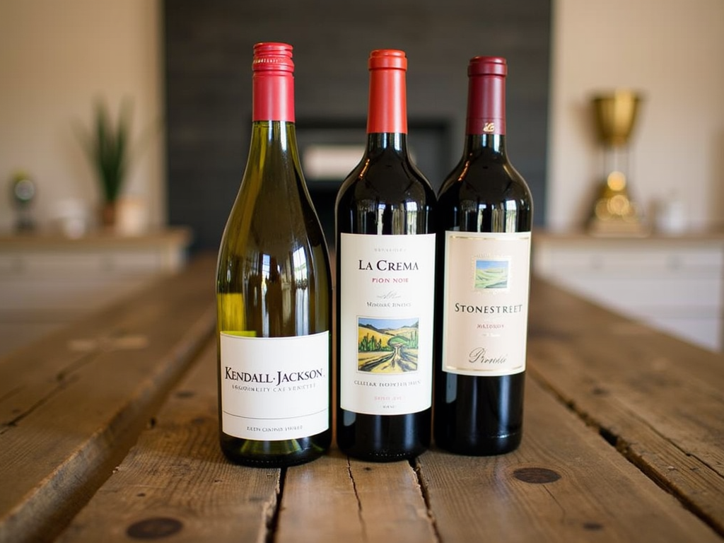 Three wine bottles from Jackson Family Wines on a table