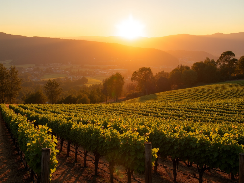 Napa Valley vineyards at sunrise